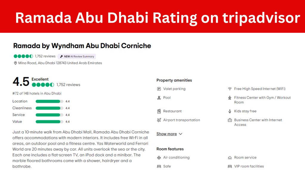 Ramada abu dhabi rating on trip advisor 2024