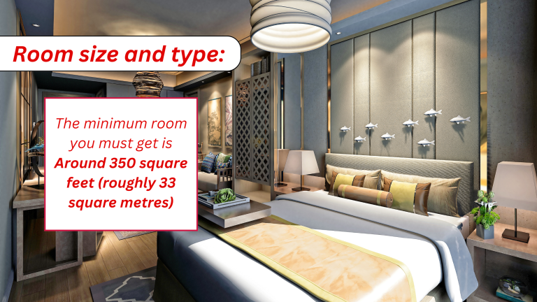 Average room size of best hotels in abu dhabi